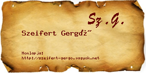 Szeifert Gergő névjegykártya